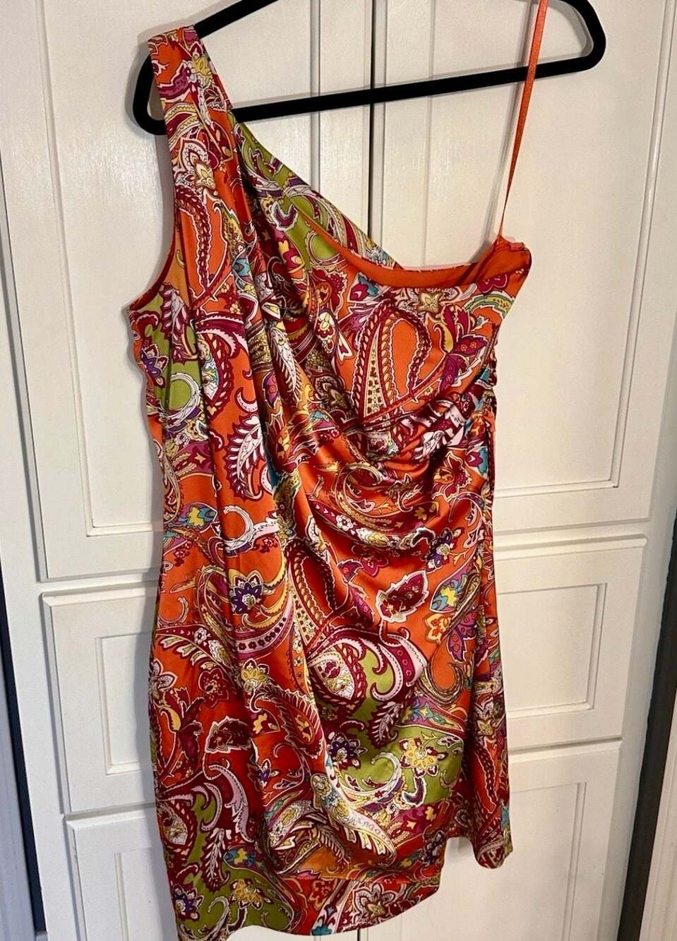Lauren Ralph Lauren Paisley One Shoulder Midi Dress Size 14